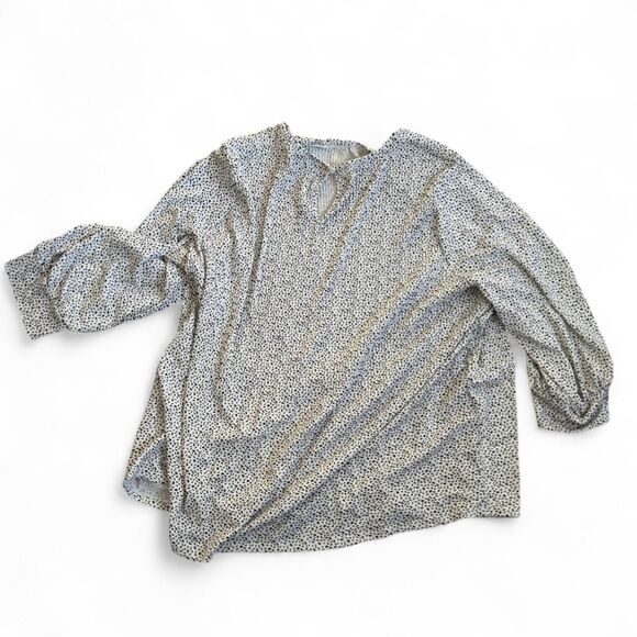 Adrianna-papell Women's Grey and Cream Blouse - Picture 3 of 6